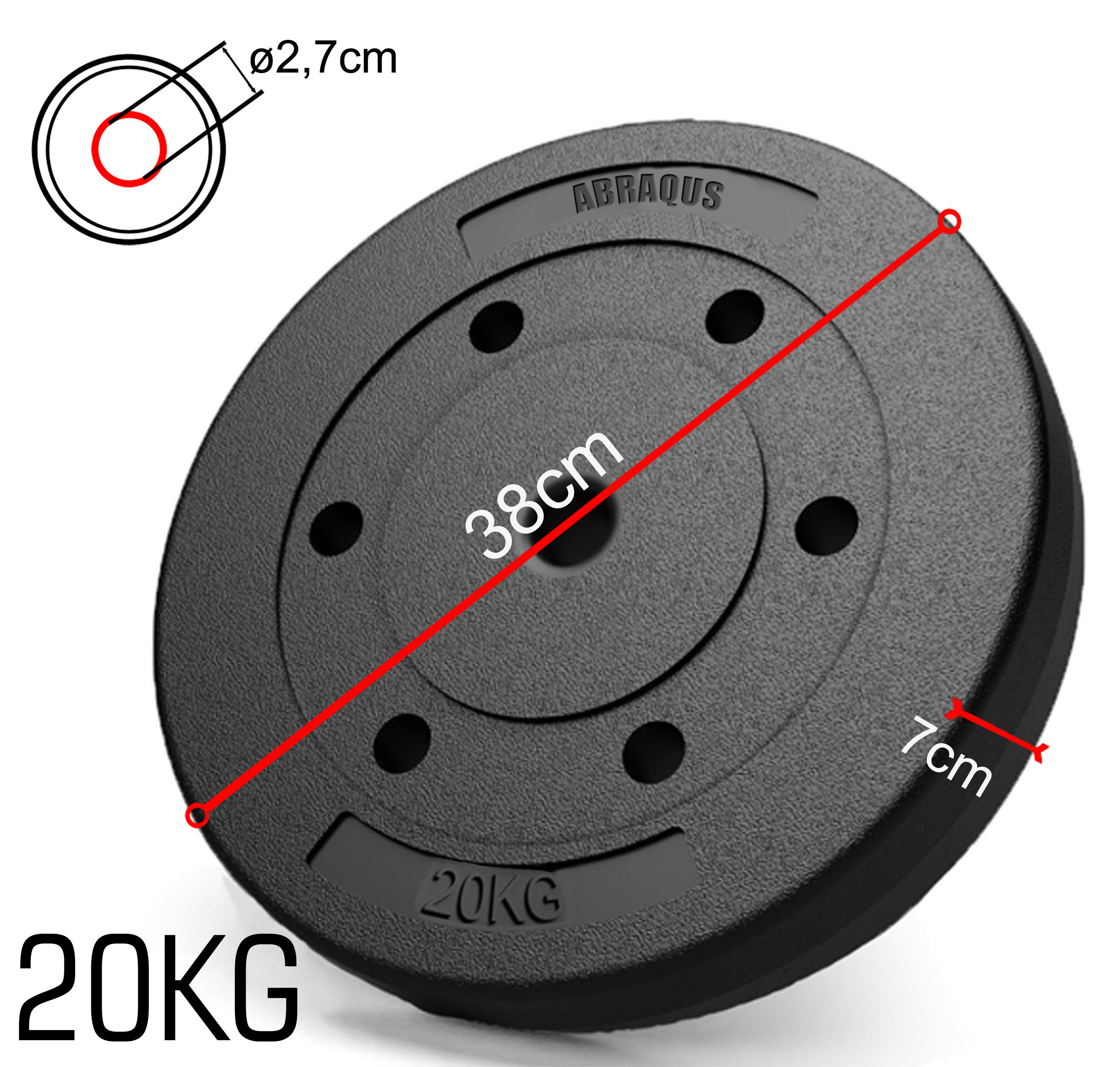 Obciążenie kompozytowe 20kg bitumiczne AbarQs 1_25kg_27mm