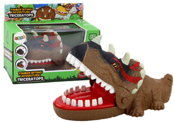 Arcade Game Biting Dinosaur Triceratops Brown Lights Sounds