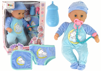 Baby Doll Sound Dummy Bib Blue Cat Pyjamas