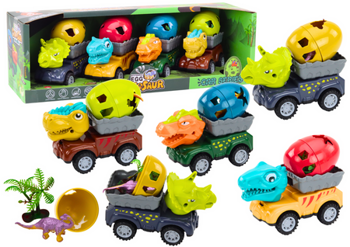 Car Dinosaur With Egg Car With Trailer Figures Set 4 pcs.