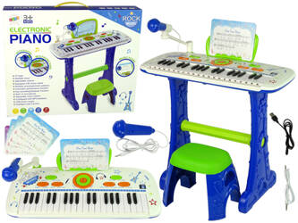 Electric Keyboard Piano for Kids Blue USB Notes