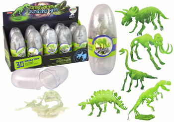 Glow-in-the-Dark 3D Skeleton Mammoth Dinosaurs in an Egg