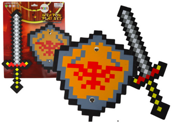 Knight Set Sword Foam Shield Pixel Theme