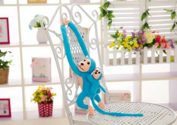 Mascot Plush Monkey with Baby, Blue 70 cm
