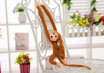 Mascot Plush Monkey with Baby, Dark Brown, 70 cm