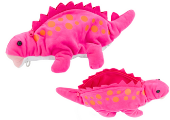 Plush Dinosaur Pencil Case Storage Box Pendant Pink