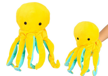 Plush Mascot Octopus Yellow Puppet 25 cm