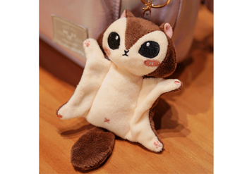 Plush Mascot Sugar Glider Squirrel Brown Keychain 10 cm