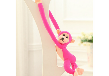 Plush Monkey Mascot with Sound, Dark Pink 60 cm