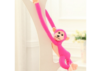 Plush Monkey Mascot with Sound, Dark Pink 80 cm