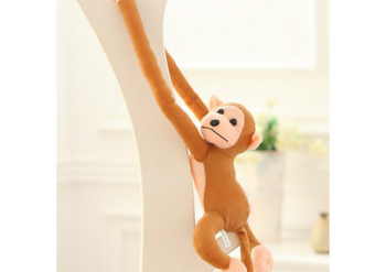 Plush Monkey Mascot with Sound, Light Brown 80 cm