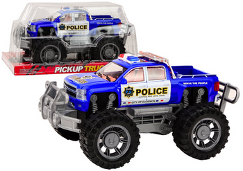 Police Car Pickup Blue Off-Road Police Vehicle