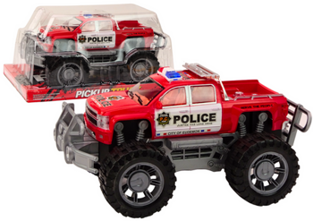 Police Car Pickup Red Off-Road Police Car