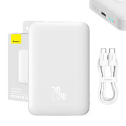 Powerbank Baseus Magnetic, 10000mAh, 20W (white)