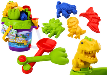 Sand Bucket Set with Shower Watering Can and Molds Dinosaurs Set