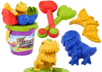 Sand Set, Bucket, Spatula, Rake, Molds, Dinosaurs