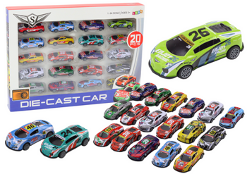 Set of Toy Cars, Spring Springs, Sports Racing Cars 1:64, 20 pcs.