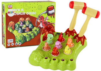 Wack-A-Mole Game Dinosaurs Board Two Hammers Green Lights Sounds