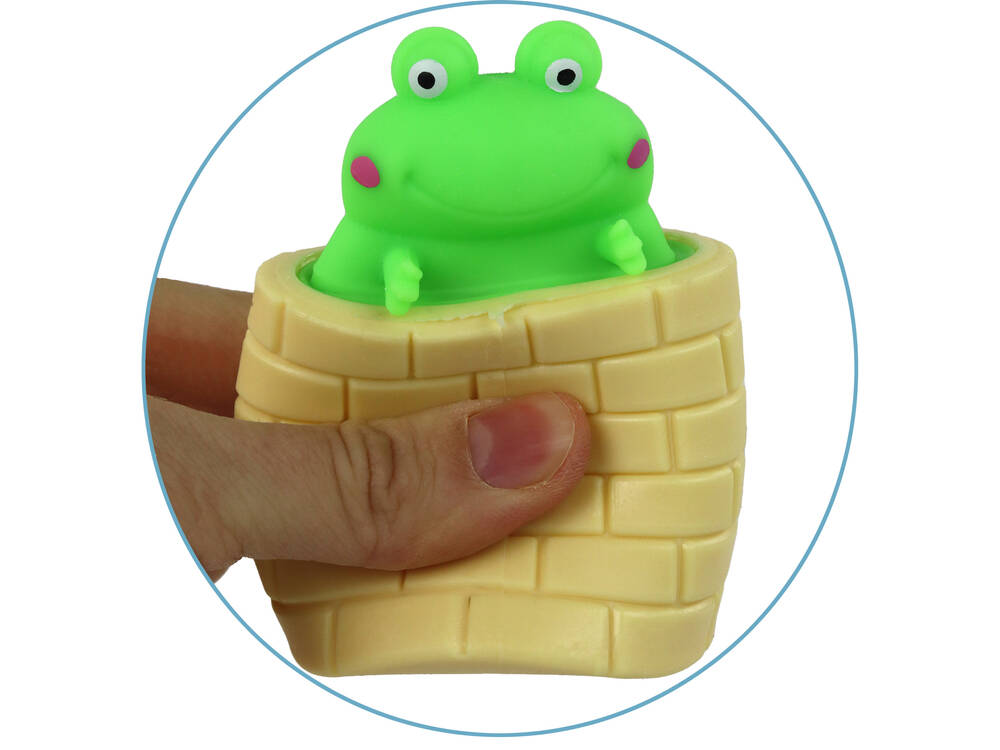 Anti-stress Toy Green Frog Jumping out of the Barrel