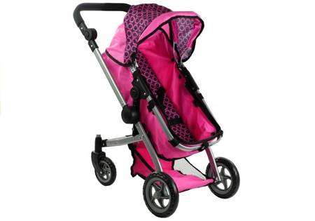 2in1 Doll Bogie and Stroller Alice - Pink and with Dots