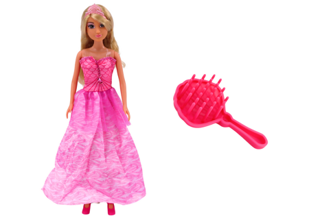 Anlily Mermaid Princess Doll Pink Dress Brush