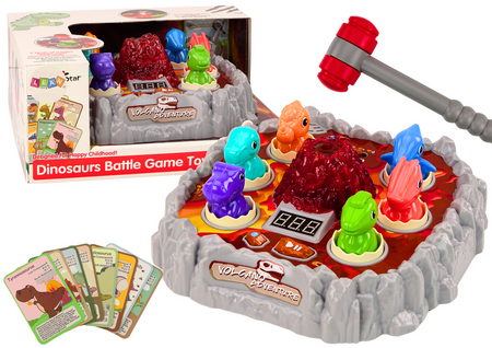 Arcade Game Wac A Mole Dinosaurs Volcano Smoke Effect Lights Sounds