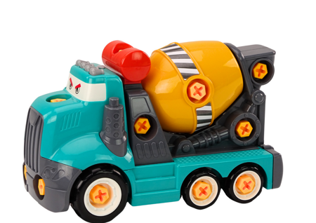 Cartoon Concrete Mixer Truck DIY Turning Turquoise