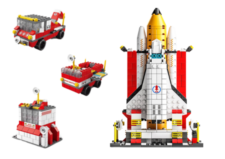 Construction Bricks Space Rocket 6in1 Space Vehicles 1000 pcs.