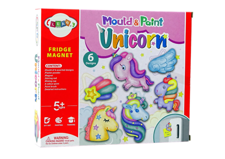 Creative DIY Kit of Plaster Magnets and Unicorns