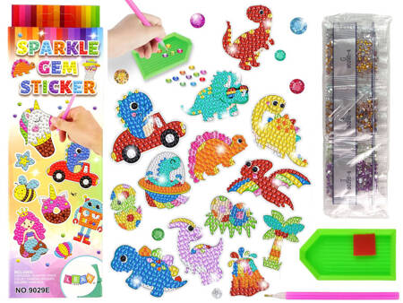 Diamond Embroidery Sticker Set Dinosaurs Mosaic