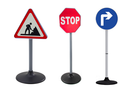 Educational Set Large Road Signs 76cm 3 Pcs