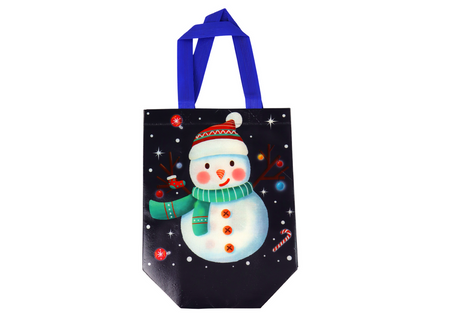 Gift Bag in Dark Color Snowman Motif 23cm x 21.5cm x 11cm