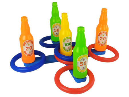 Handball Game Hoop Throw Coloured Bottles Points