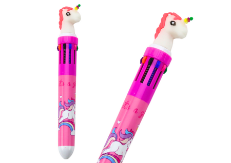 Multicolor Unicorn Automatic Pen 10 Pink