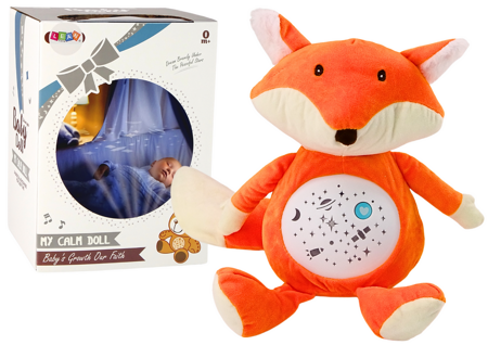 Plush Teddy Bear Sleeping Lights Sounds Night and Day Mode Fox