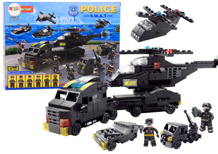 Police Set Building Blocks Police Military Figures 343 El. 6in1