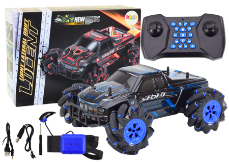 Remote Controlled Off-Road Car RC Drift Diagonally Driving Blue