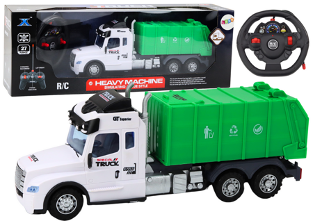 Remote Controlled RC Garbage Truck Green Lights Sounds