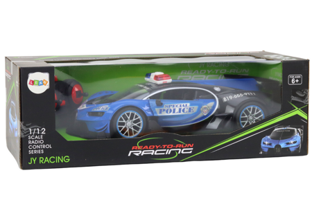 Remote Controlled RC Police Car in 1:12 Scale Blue