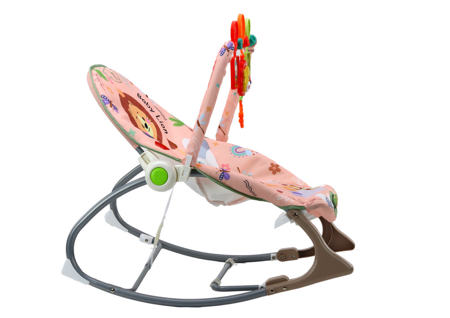 Rocking Chair Bouncer For Baby Vibration Sound Rocking Rocker Pink Lion