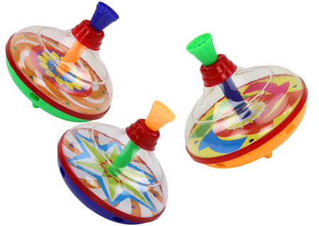 Spinning Top for Children Traditional Spinning 15cm x 14cm 3 Patterns