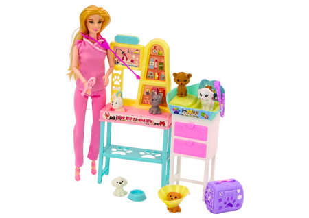 Veterinarian Doll Set, Treatment Furniture, Accessories, Pets