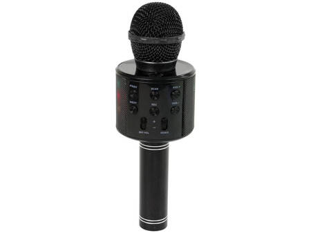 Wireless Microphone USB Speaker Karaoke Recording Model WS-858 Black