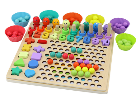 Wooden Puzzle Learning Counting Sorter Fishing