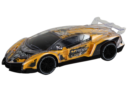 Yellow Remote Controlled RC Sports Car 1:16 Scale Lights