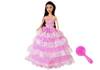 Doll Princess Pink Dress Brush 28 cm