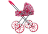 Doll Stroller Large Wheels Foldable Pink Hearts