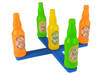 Handball Game Hoop Throw Coloured Bottles Points