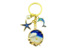 Keychain Ornament Ocean Starfish Dolphin Blue Gold