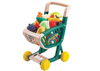 Shopping cart for children, set of vegetables and fruits, green